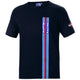 SPARCO MARTINI STRIPES SHORT SLEEVE T-SHIRT - BLACK