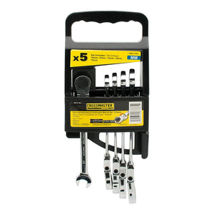 CROSSMASTER 5 PIECE FLEXIBLE RATCHET COMBINATION WRENCHES